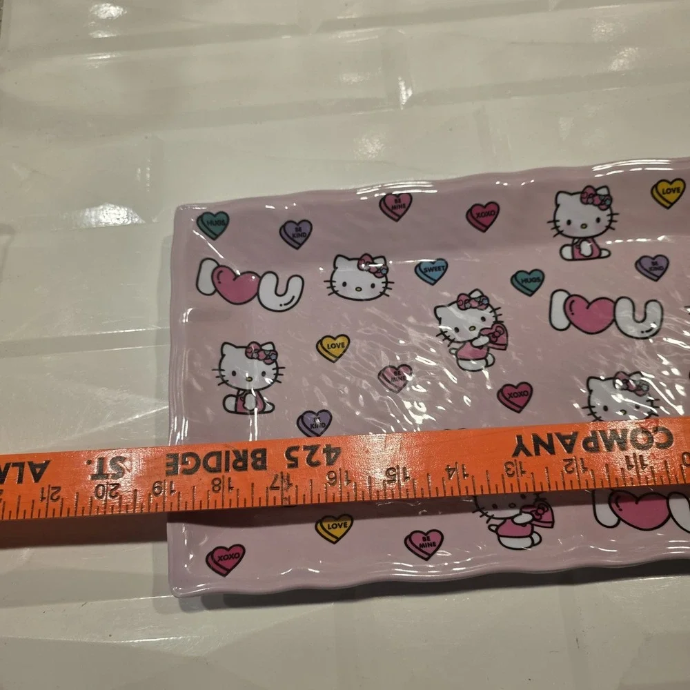 HELLO KITTY Pink Hearts Large Melamine Serving Tray BRAND NEW
